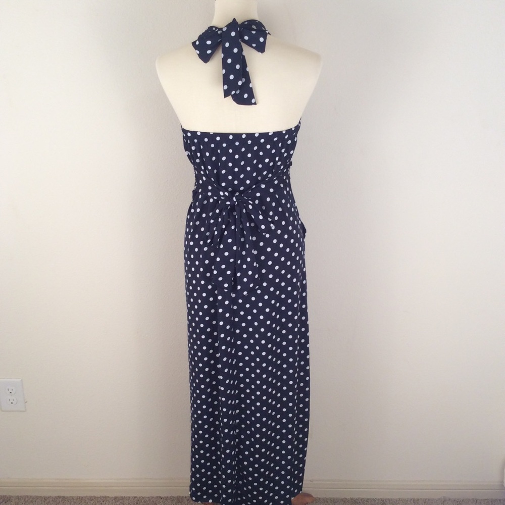 JFW by Just for Wraps Navy Polka Dot Maxi Dress - Picture 2 of 4